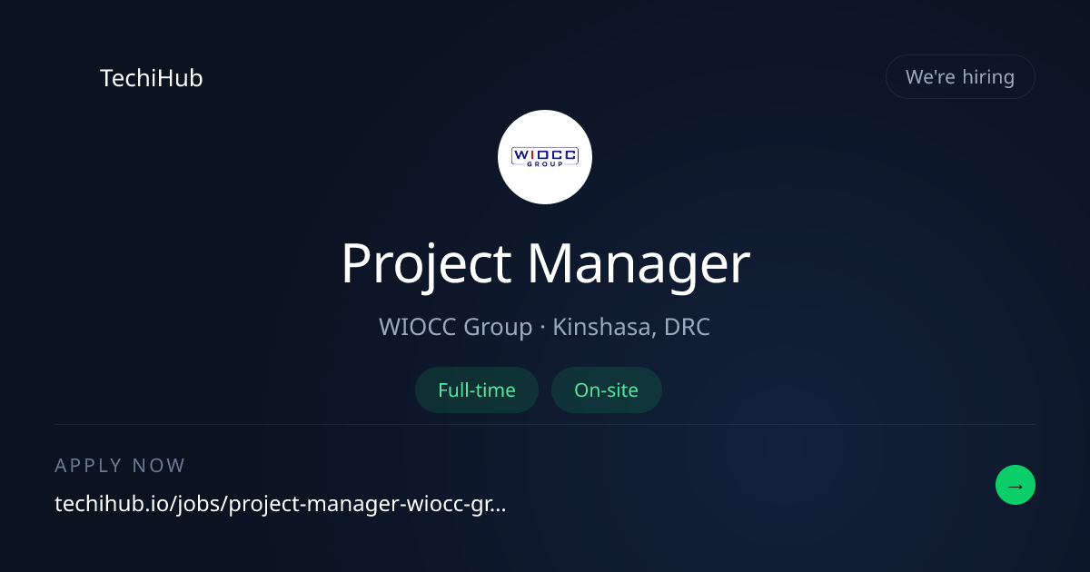 Project Manager at WIOCC Group | TechiHub Jobs | TechiHub
